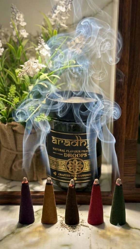 Aradhya Mix White Lily Chandan White Oudh Dhoop Cones