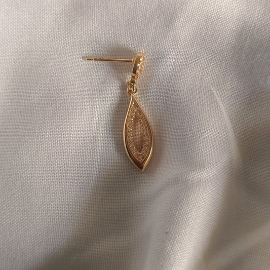 Gold Marquise AD Drop Earrings