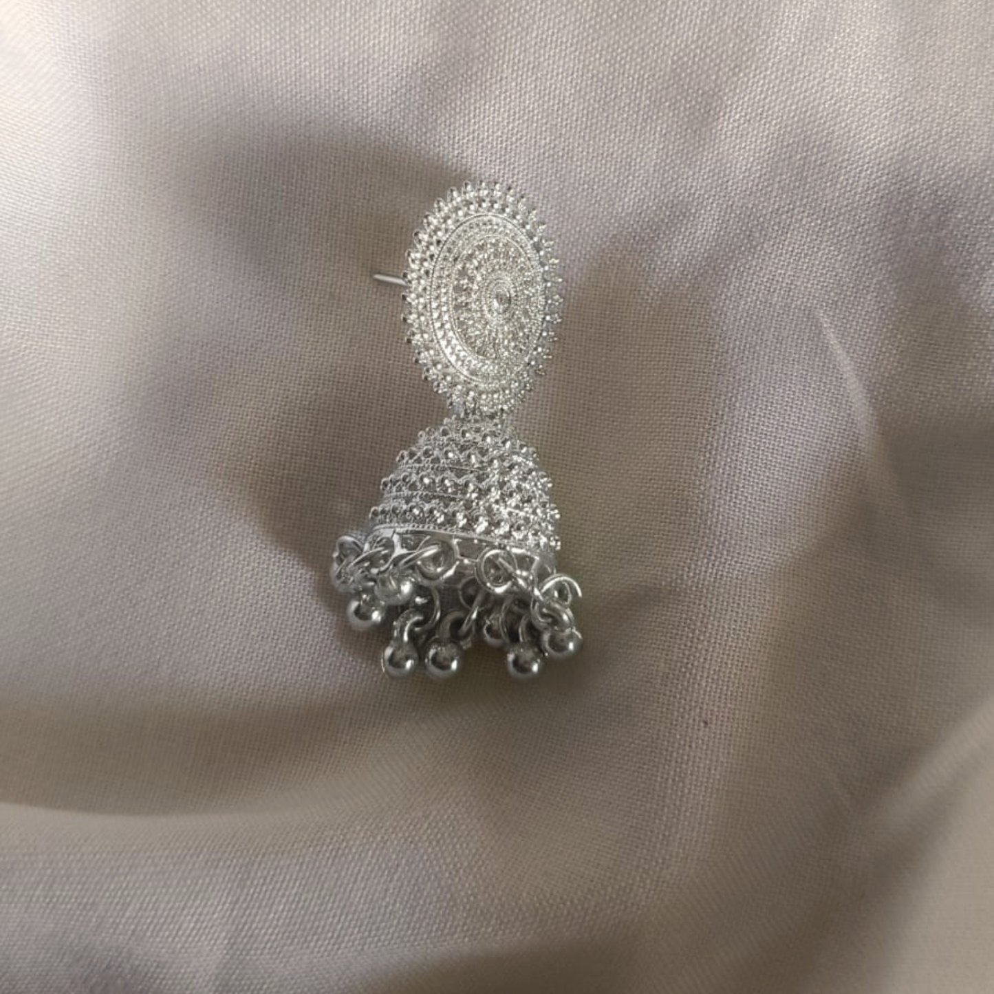 Oxidised Silver Jhumka with Ghungroo