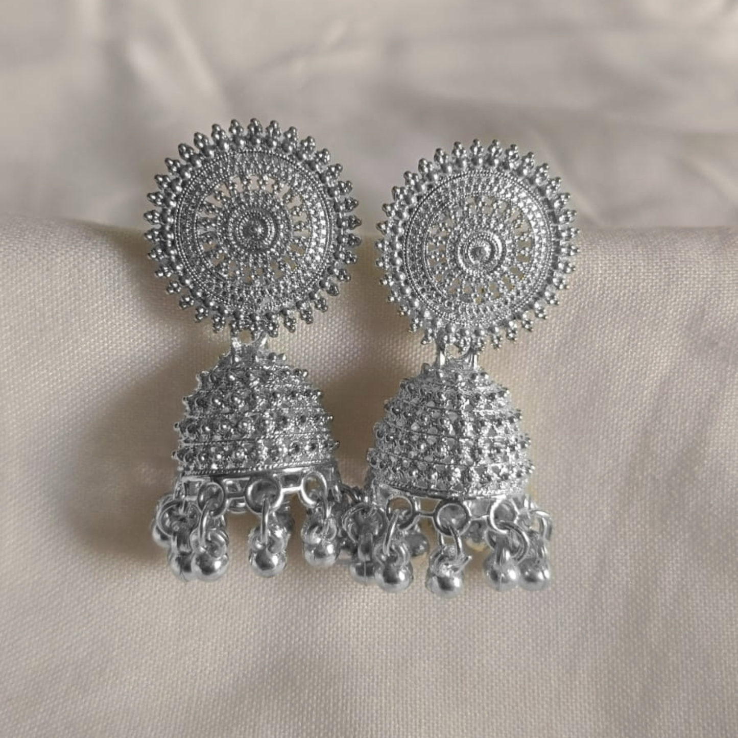 Oxidised Silver Jhumka with Ghungroo