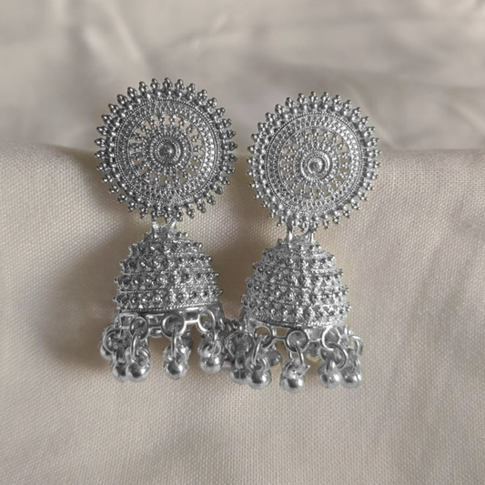 Oxidised Silver Jhumka with Ghungroo