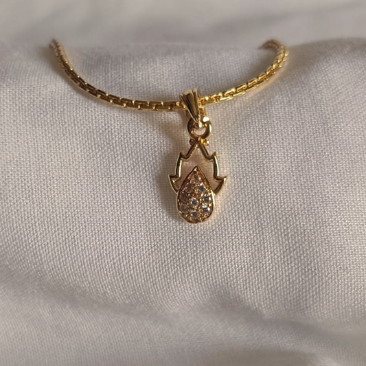 Lotus Flame AD Gold Pendant