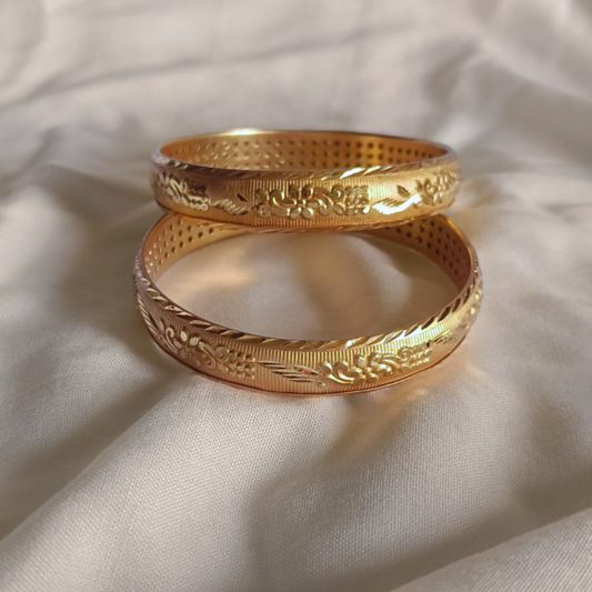 Floral Vine Gold Bangle Set
