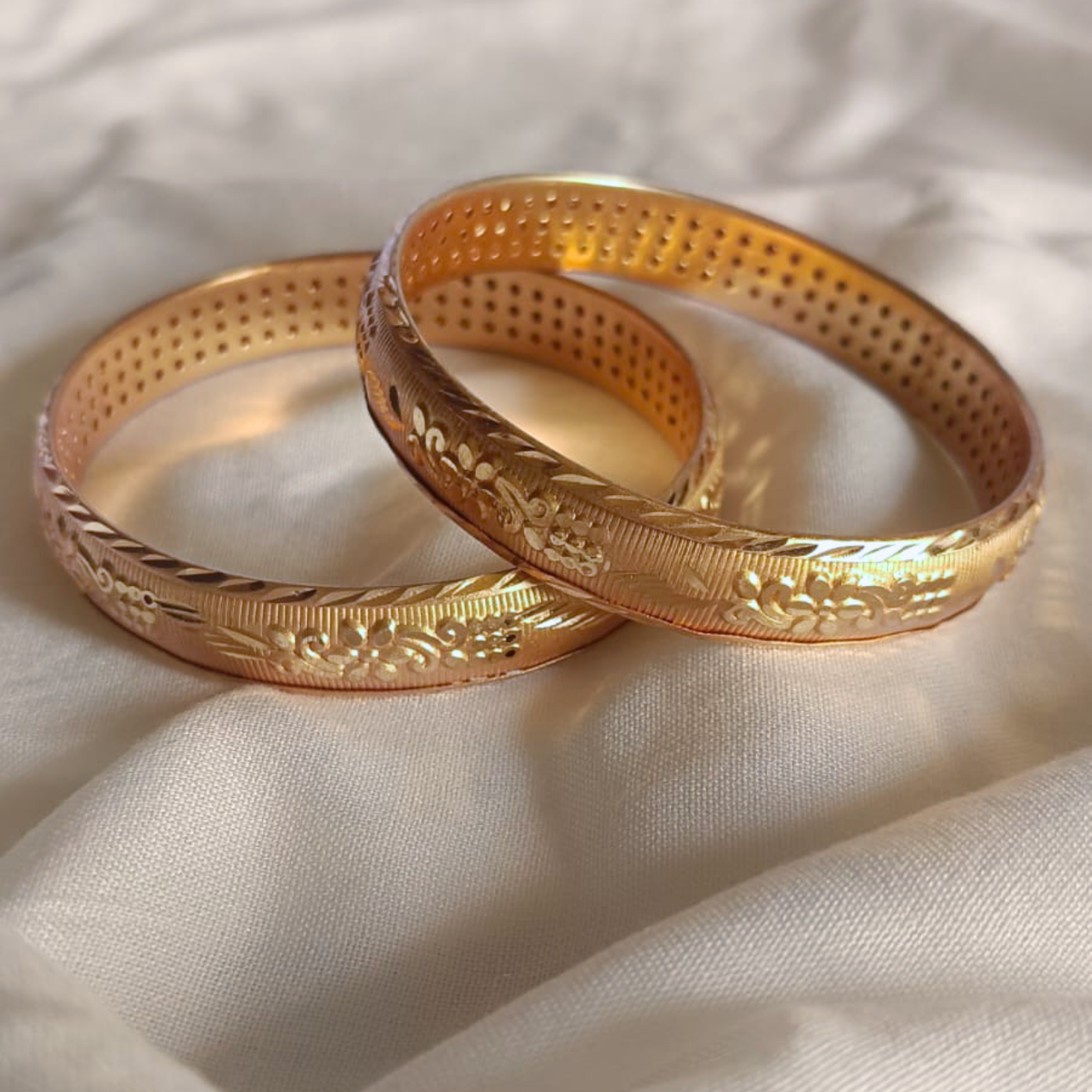 Floral Vine Gold Bangle Set